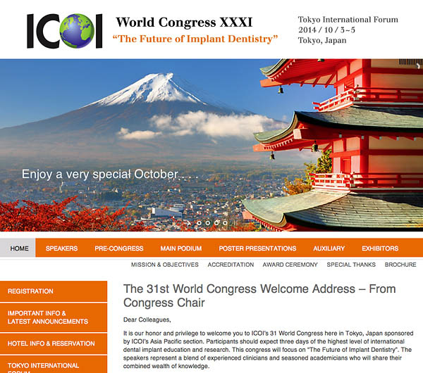 2014 ICOI World Congress website design